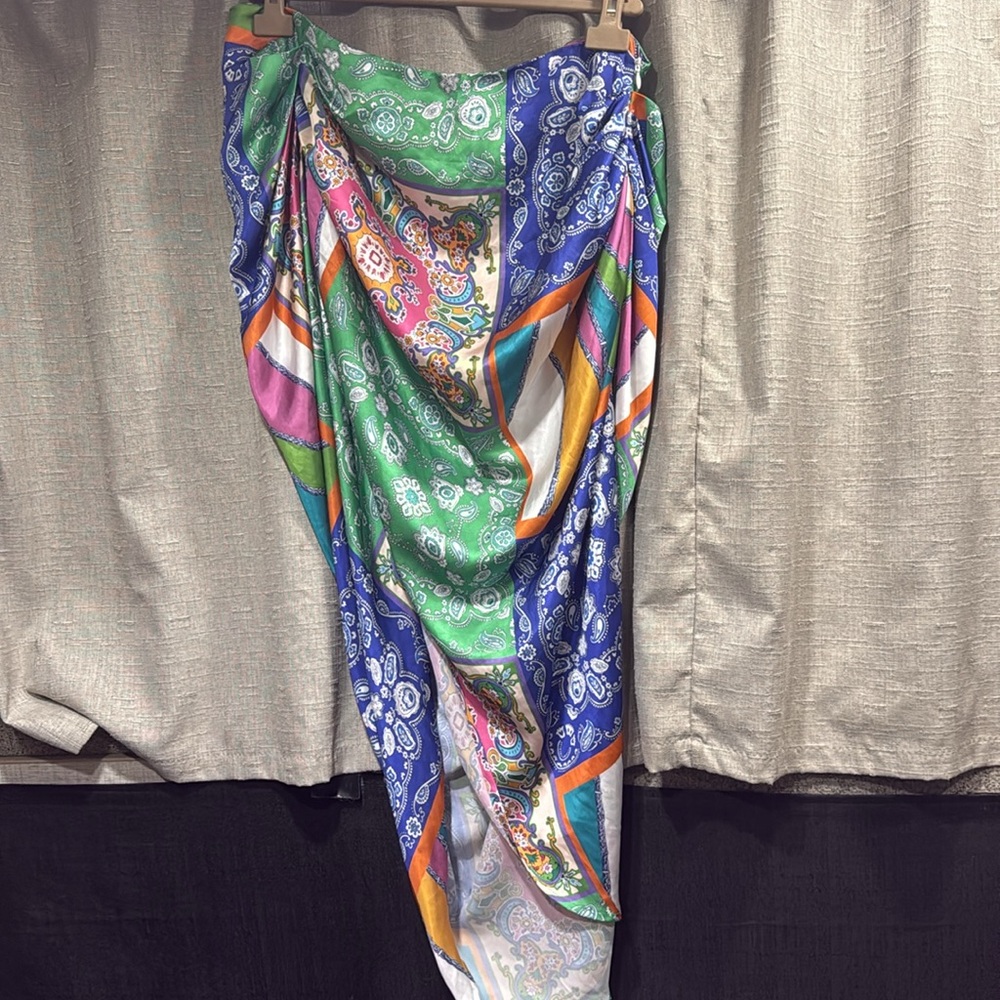 Multicolor Paisley Swim Cover-Up 1X